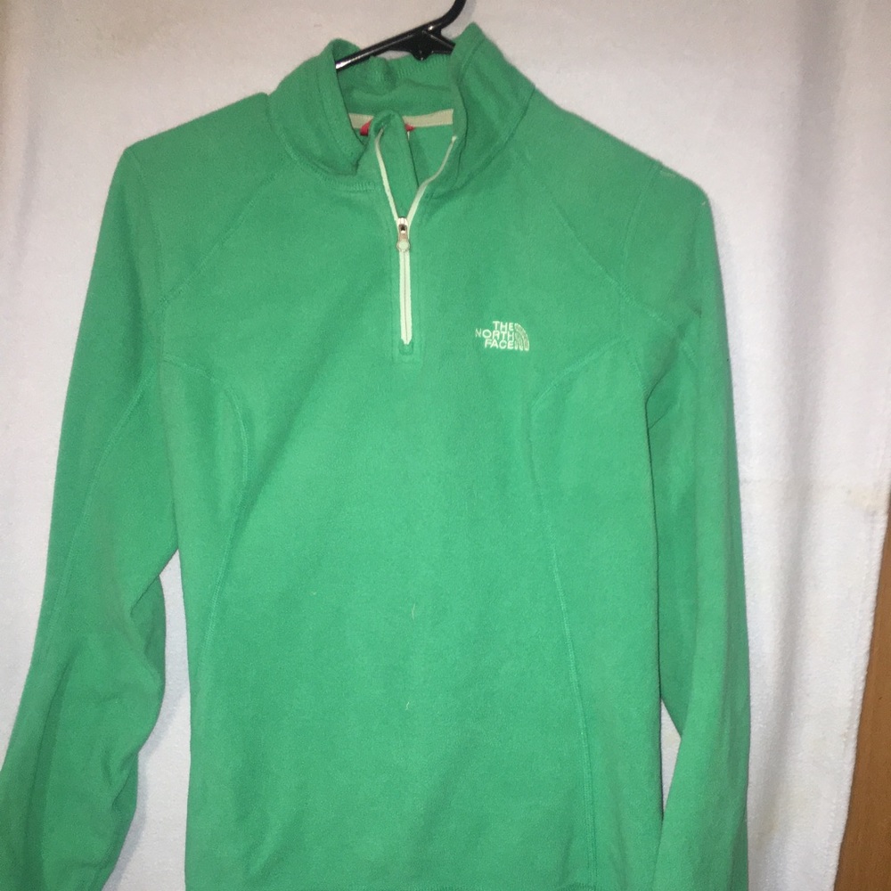 The North Face green fleece sweater Women M